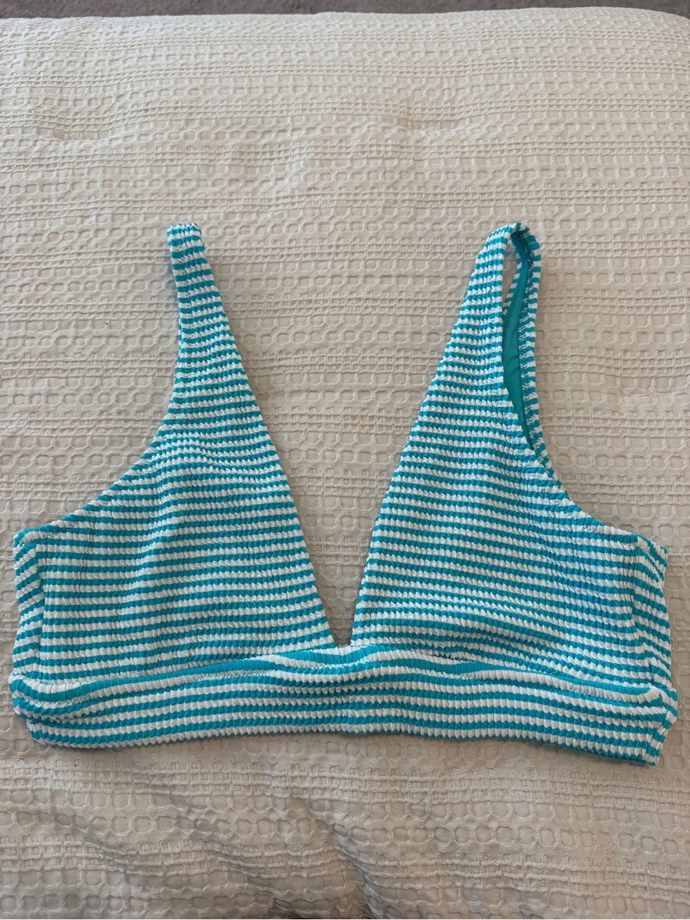 Aerie Striped Triangle Bikini Top